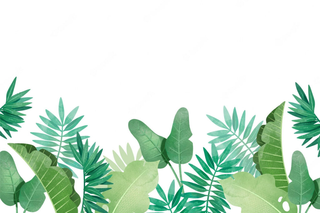 Tropical Plants Vector Art Wallpaper – Lush Green Background