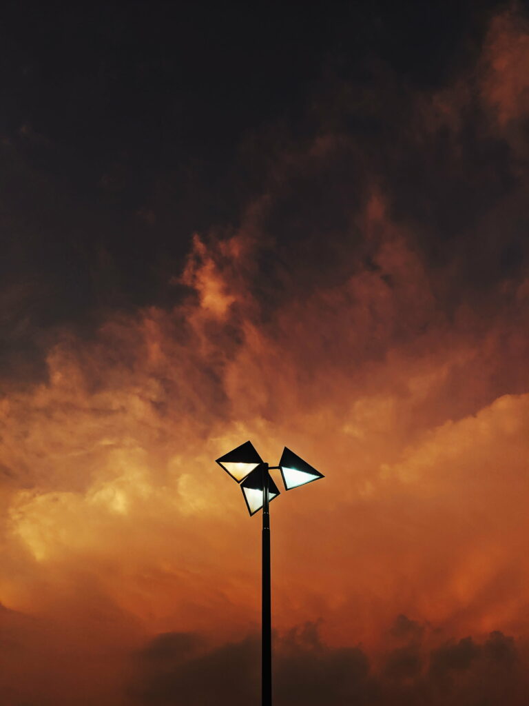 Twilight Ambience: HD Wallpaper of Lantern & Dramatic Sky Background