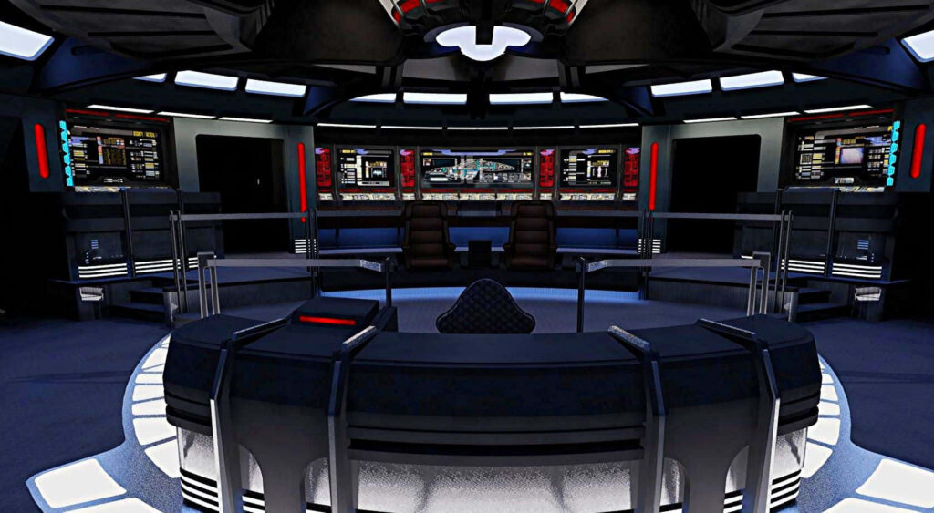 Stunning U.S.S. Voyager Wallpaper: Futuristic Star Trek Bridge Design