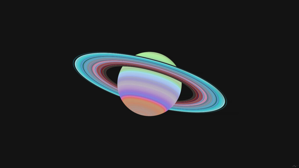 Vibrant Ultraviolet Planet Wallpaper with Colorful Rings