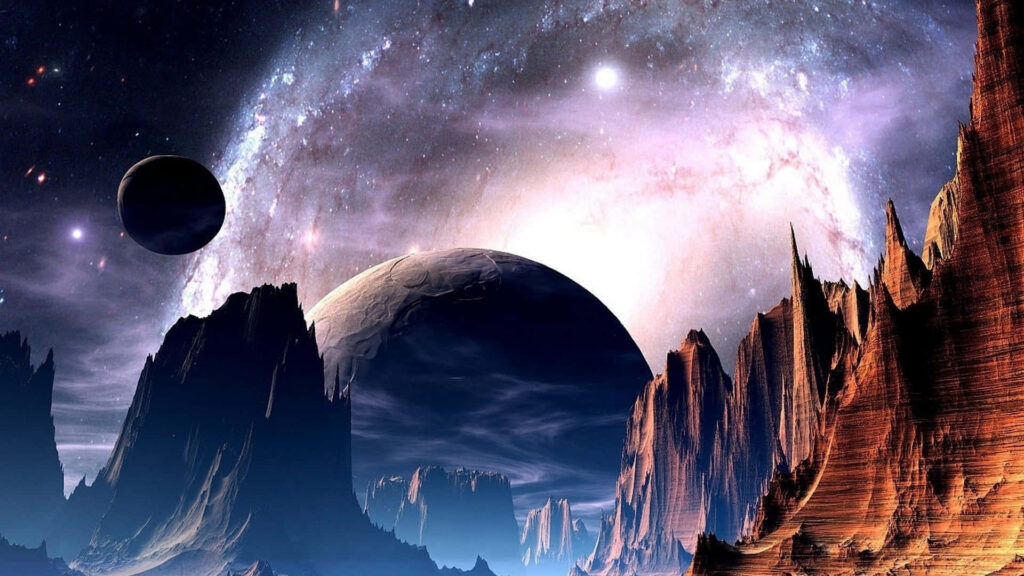Cosmic Wallpaper: Uncharted Planets & Rocky Landscapes in Space
