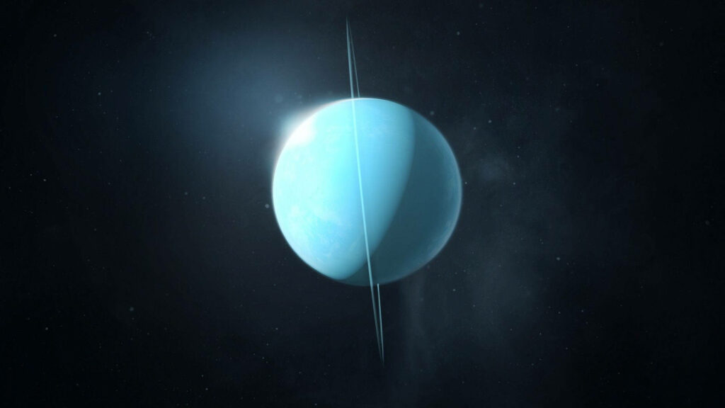 Stunning Uranus Wallpaper: Luminous Blue Planet & Rings Background