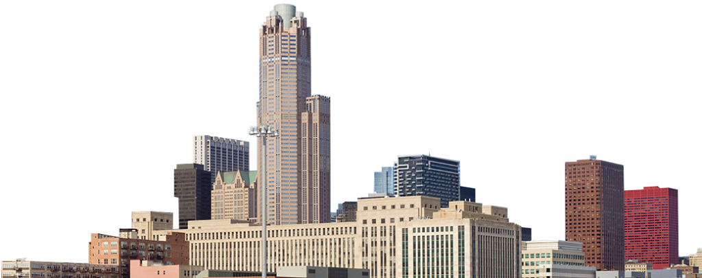 Urban Skyline Panorama: Modern High-Rise Wallpaper Background
