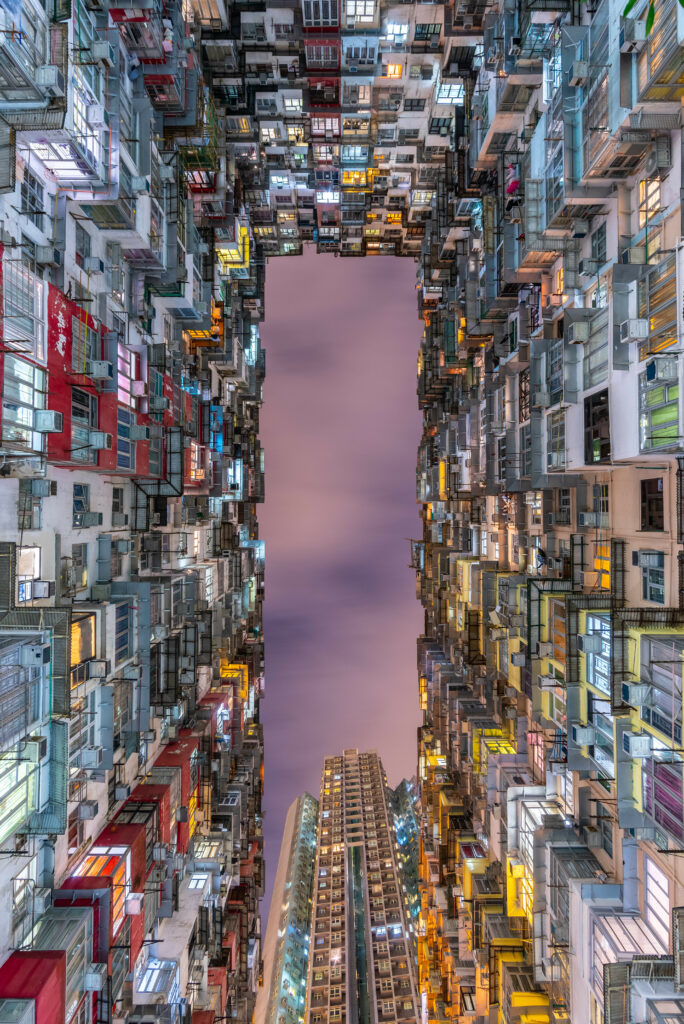 Vibrant Urban Wallpaper: Stunning Balcony Views of City Architecture