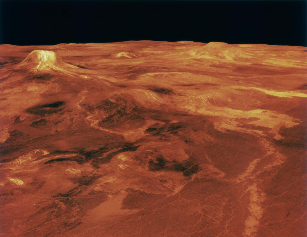 Stunning Venus Terrain Wallpaper: Rugged Surfaces & Volcanic Hues