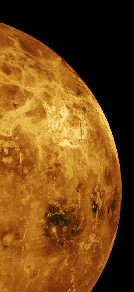 Stunning Venus Wallpaper: Golden Textures Against Cosmic Blackness
