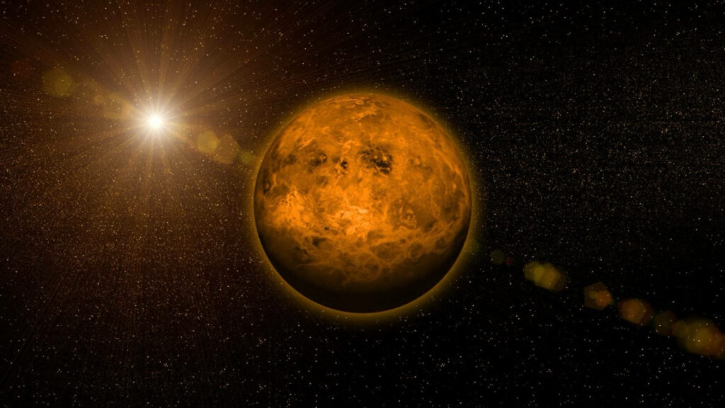 Radiant Venus Wallpaper: Starry Bokeh Background in Space