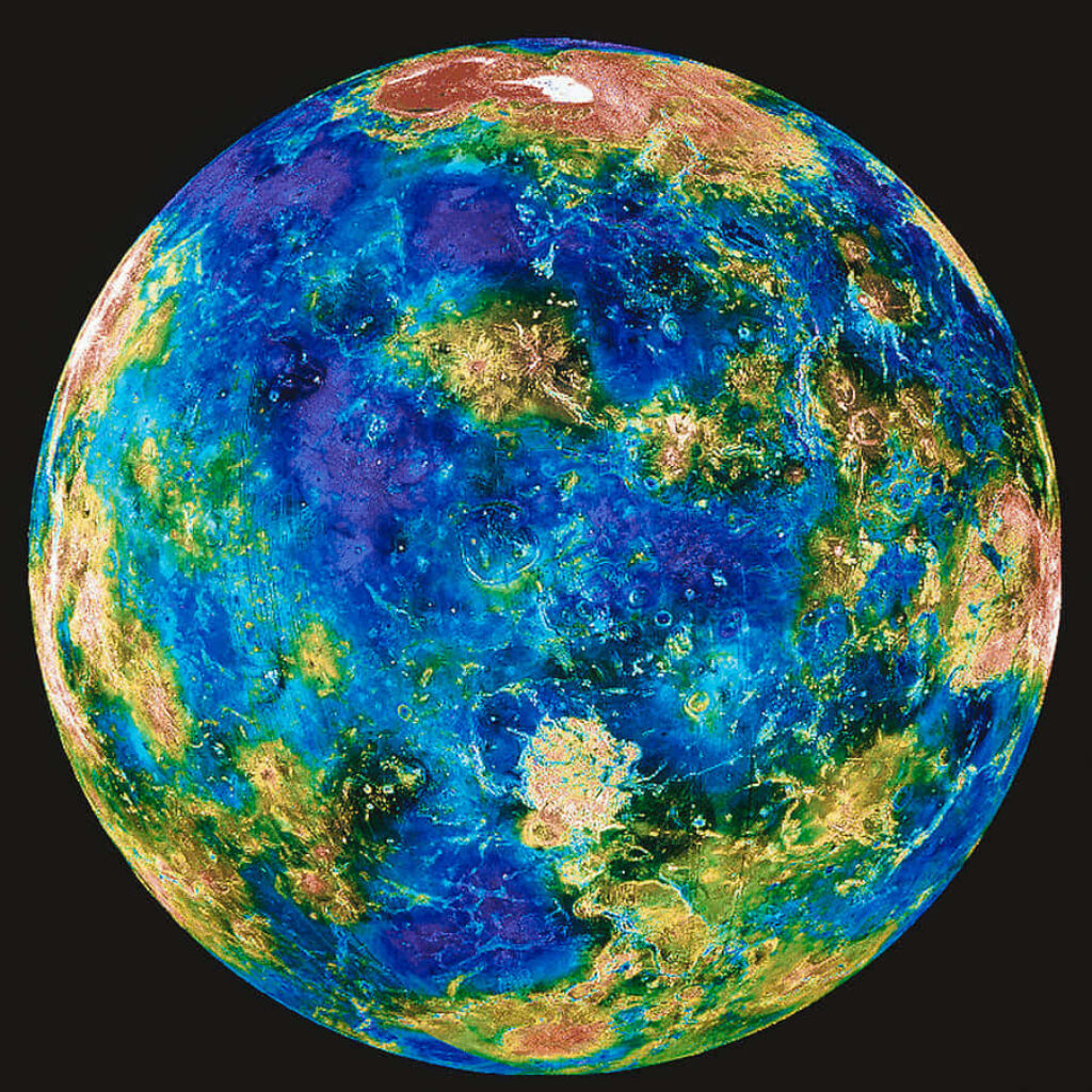 Stunning Venus Wallpaper: Vivid Topography on Dark Background