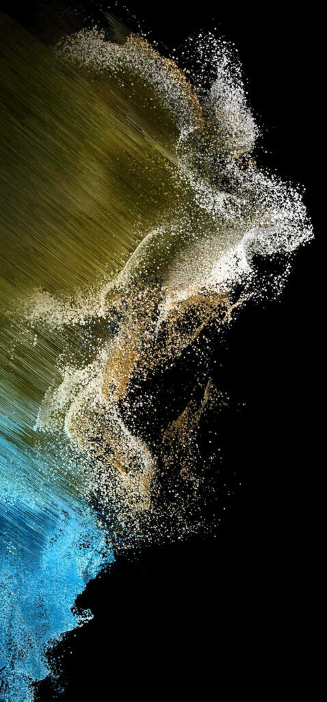 Vibrant Green, Blue & Gold Wallpaper for Samsung Ultra 4K Monitor