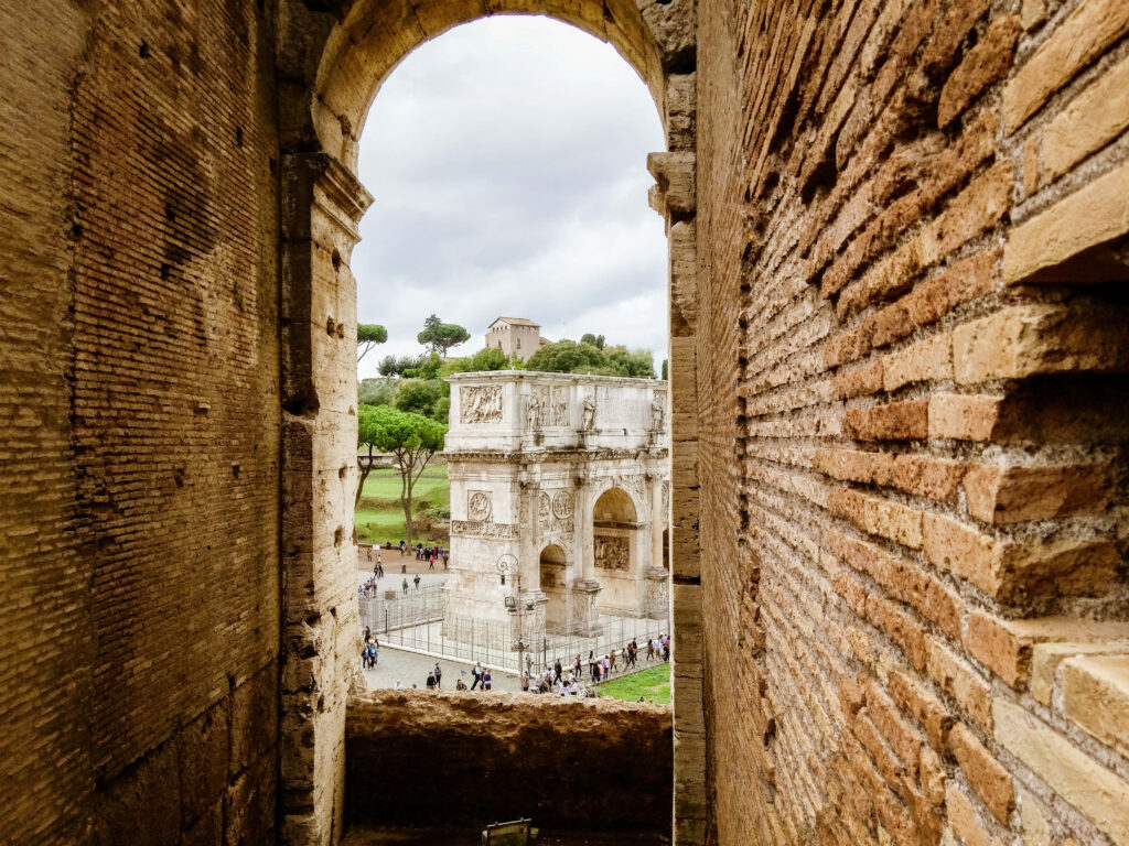 Arch of Constantine Wallpaper: Rustic Window & Ancient Roman Beauty