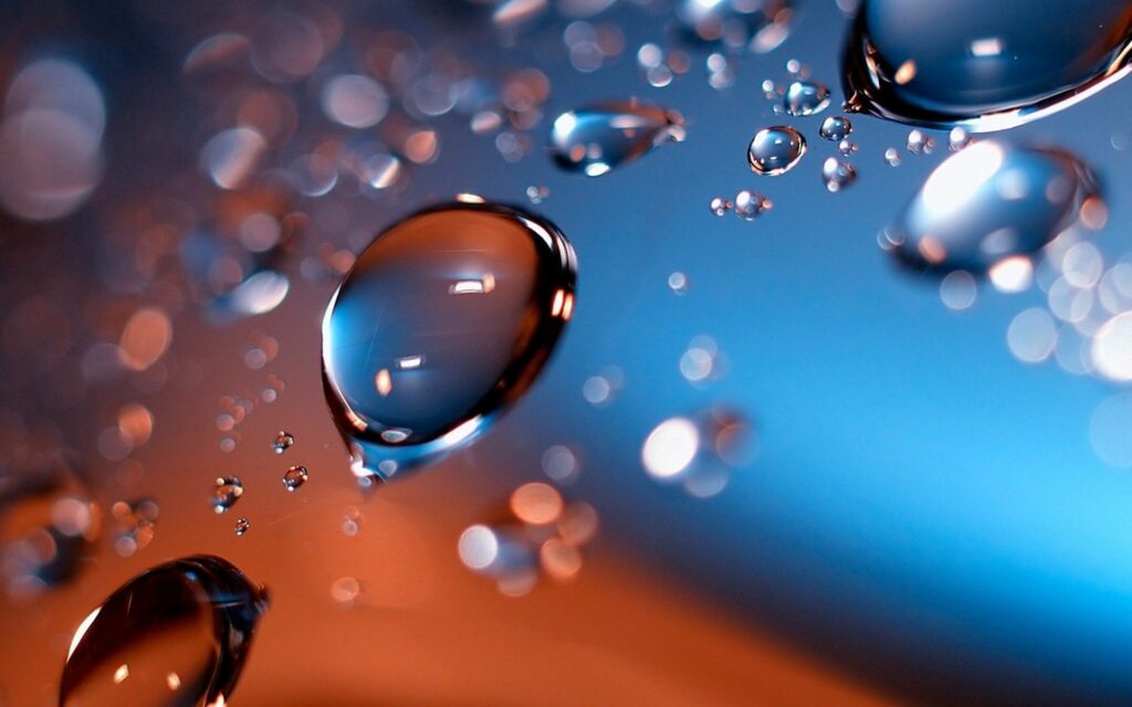 Stunning Orange & Blue Water Droplet Wallpaper Background
