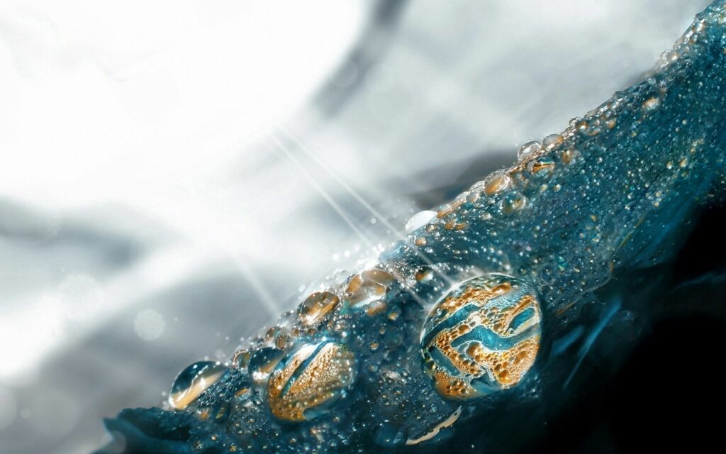 Stunning Water Drop Wallpaper: Textured Surface with Luminous Reflections