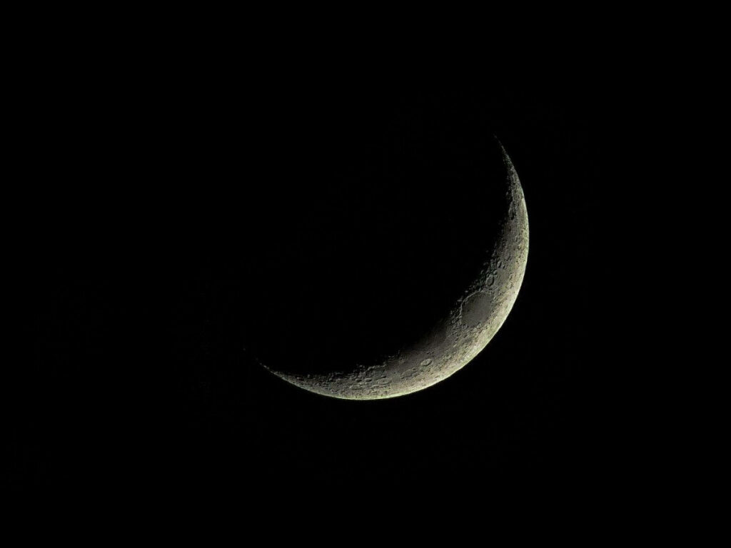 Stunning Waxing Crescent Moon Wallpaper on Minimalist Background