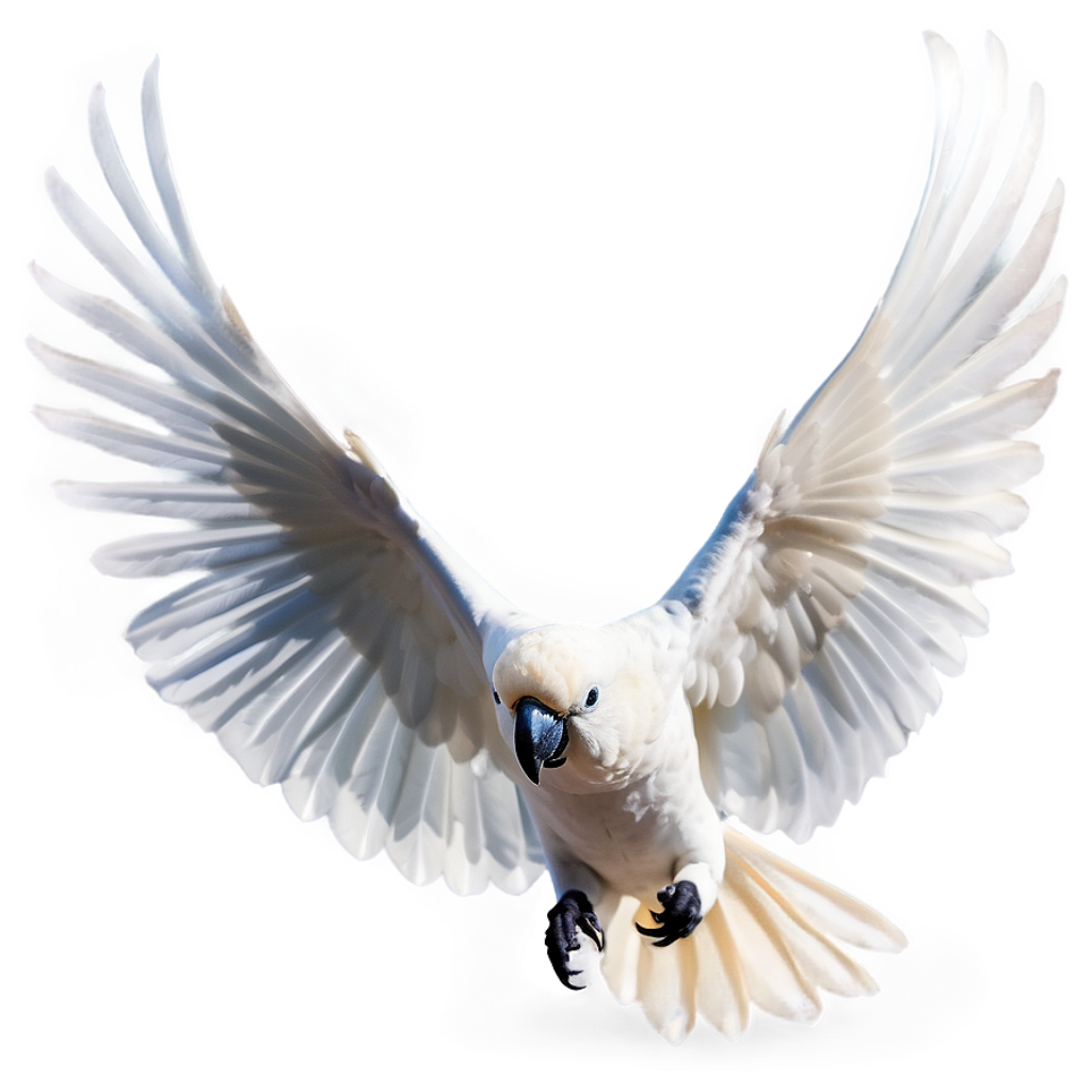 Stunning White Cockatoo in Flight Wallpaper with Soft Background