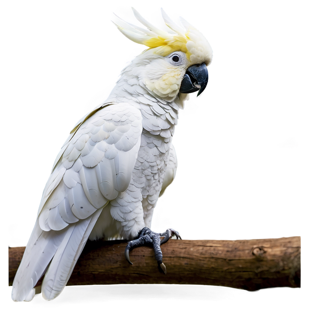 Vibrant White Cockatoo on Branch – Elegant Bird Wallpaper