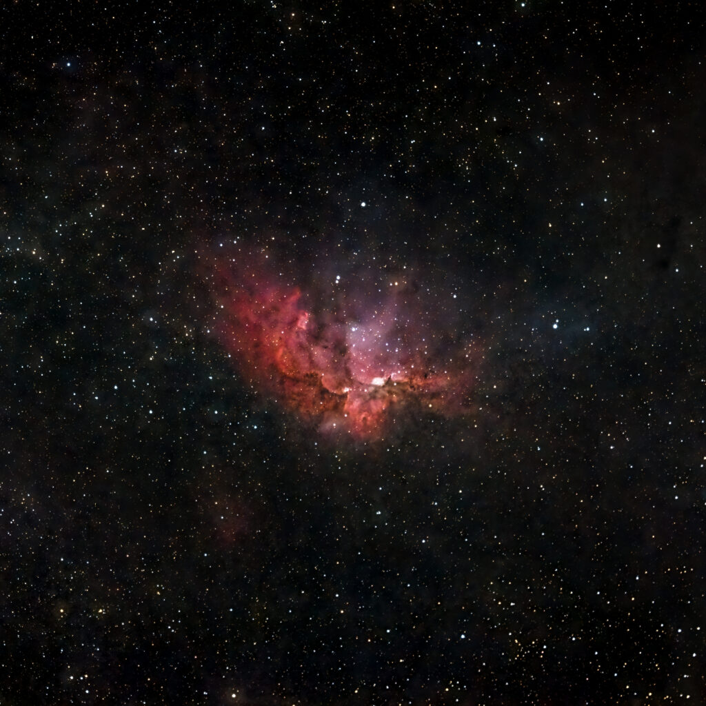 Stunning Wizard Nebula Wallpaper: NGC 7380 in Celestial Beauty