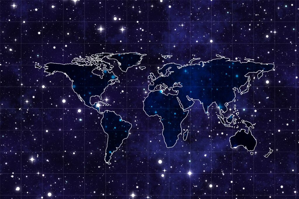 Stunning Cosmic World Map Wallpaper: A Celestial Background