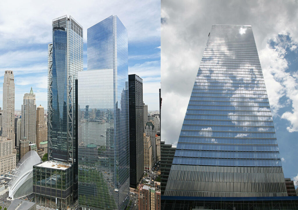 Majestic World Trade Center Wallpaper Against Vibrant Blue Sky