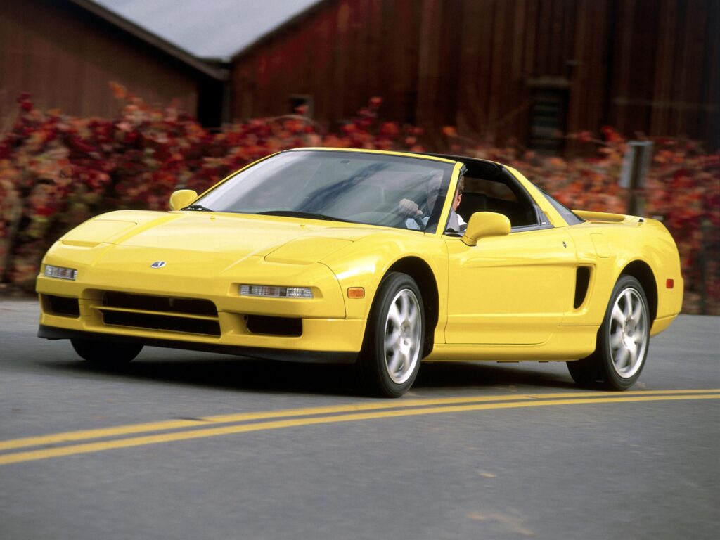 Sleek Yellow Acura NSX-T Wallpaper: Stunning Front View for Car Fans