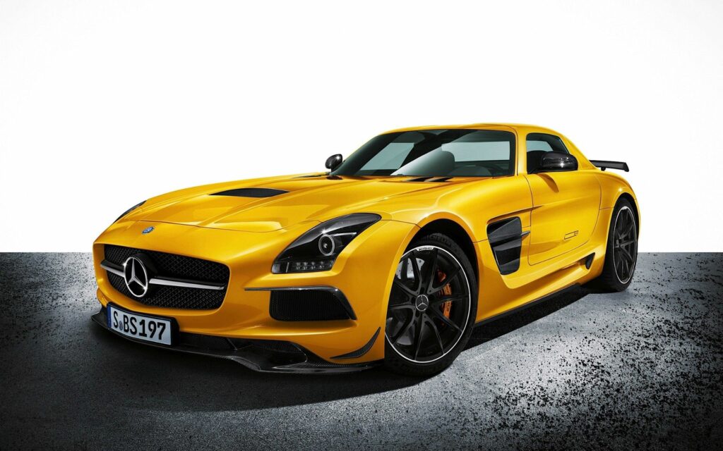 Vibrant Yellow Mercedes-Benz SLS AMG Wallpaper: Luxury & Performance