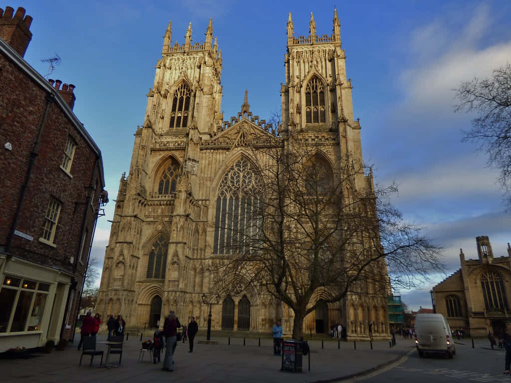 Stunning York Minster Cathedral Wallpaper: People, Architecture & Sky