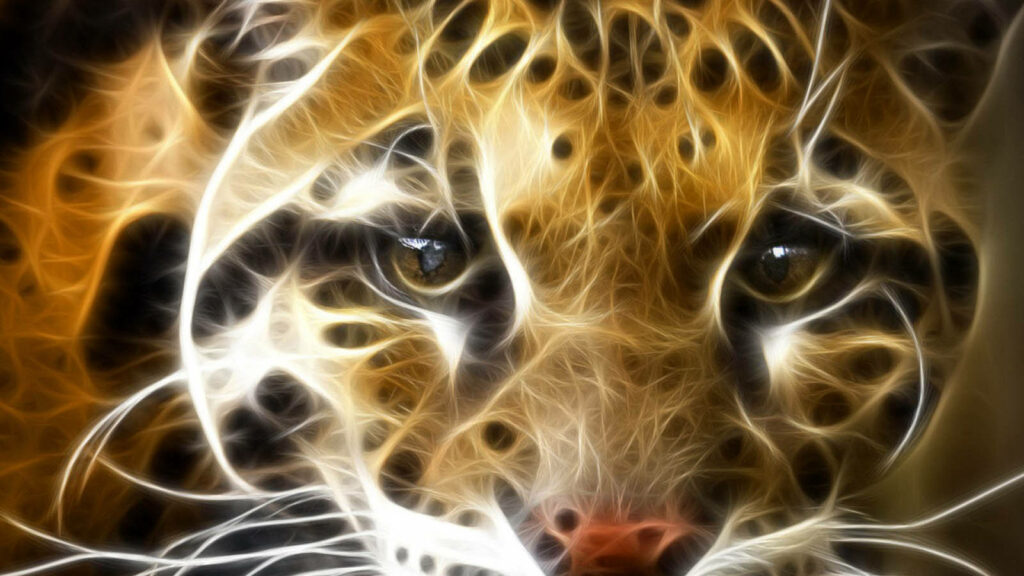 Vibrant Digital Art Wallpaper: Majestic Young Tiger Design