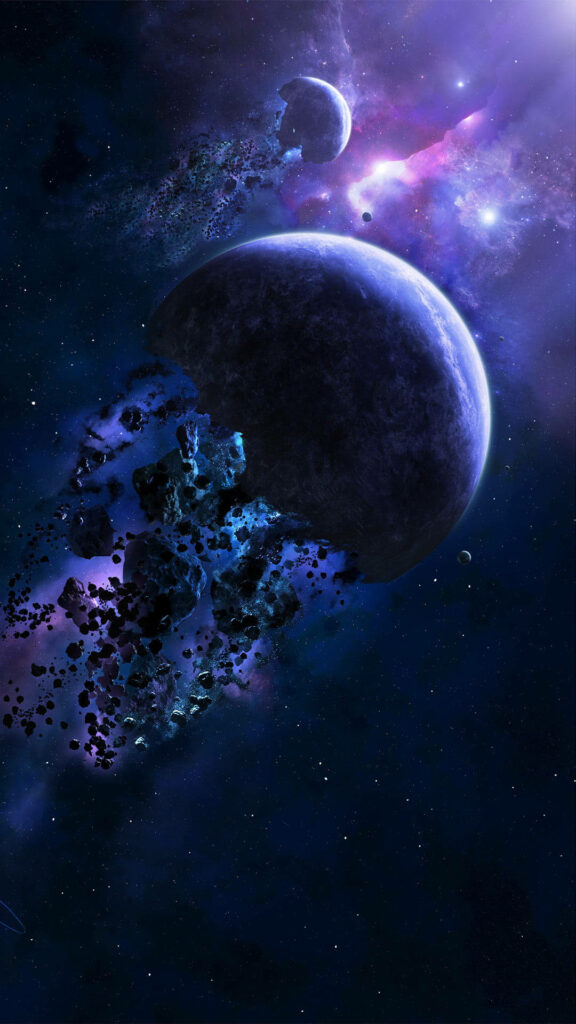 Stunning iPhone 11 Wallpaper: Destroyed Planet & Cosmic Background