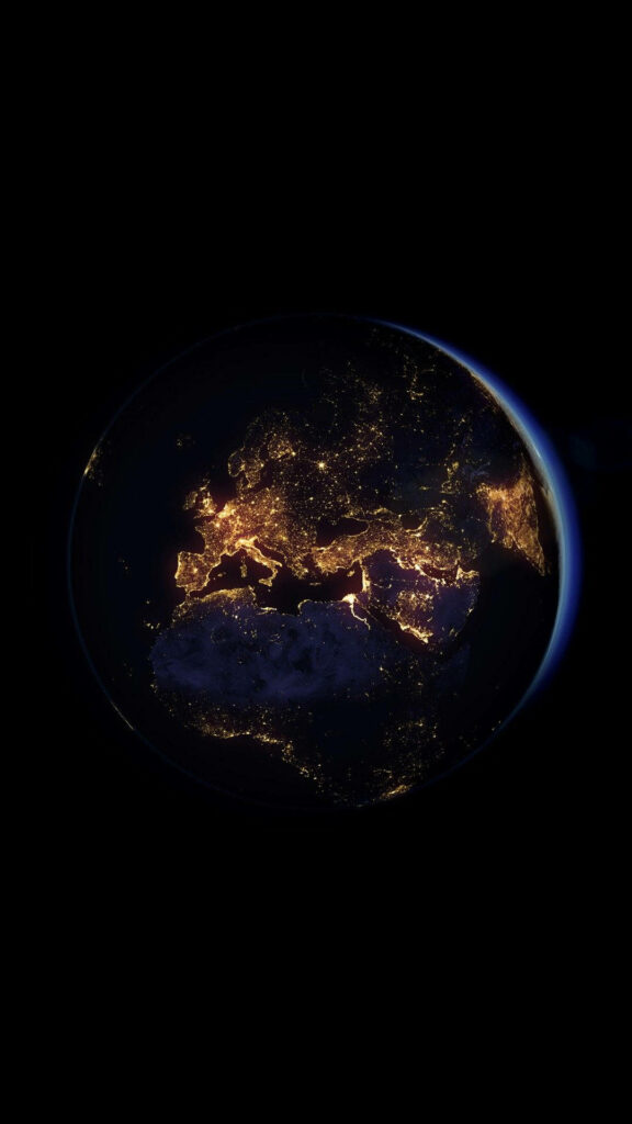 Stunning iPhone 6 Wallpaper: Nighttime Earth View with City Lights