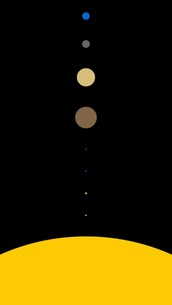 Solar System Serenity: A Sleek and Simple Phone Wallpaper with Cosmic Delight