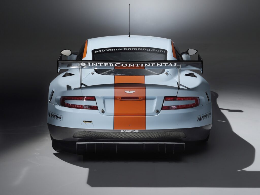 Sleek 2008 Aston Martin DBR9 Rear View Wallpaper for Car Enthusiasts
