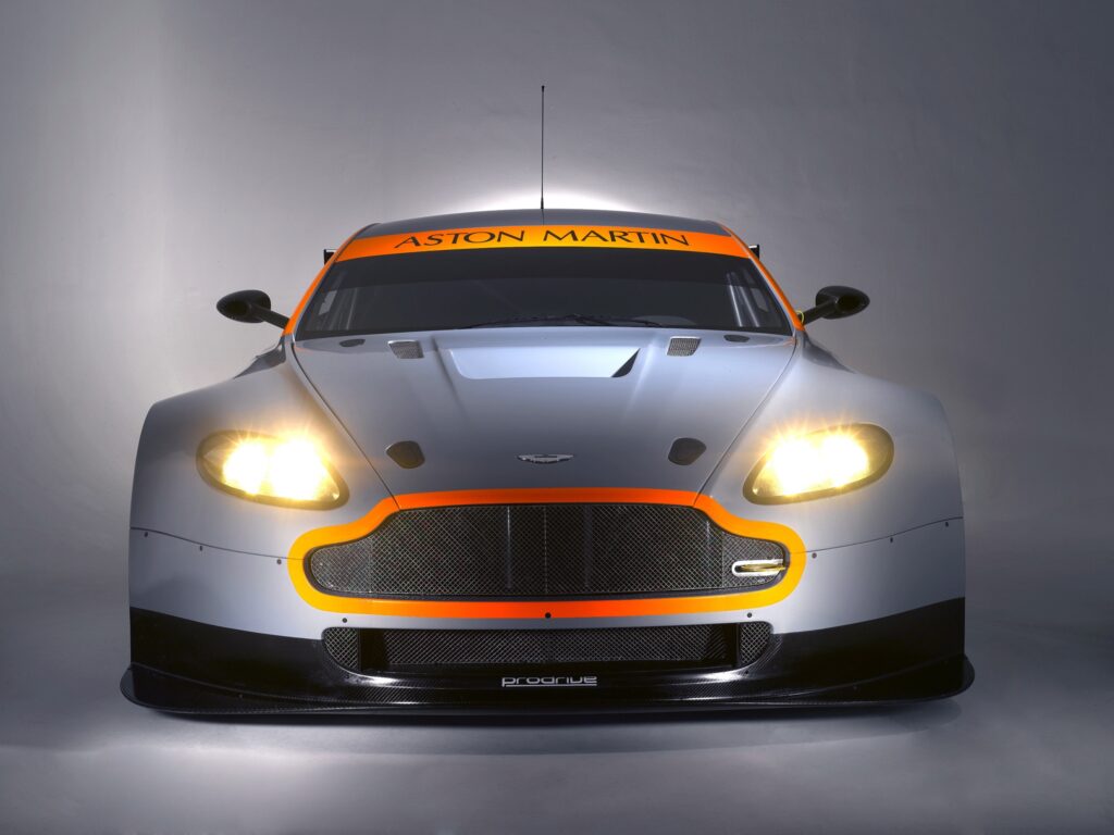 Stylish 2008 Aston Martin V8 Vantage in Sleek Gray Wallpaper
