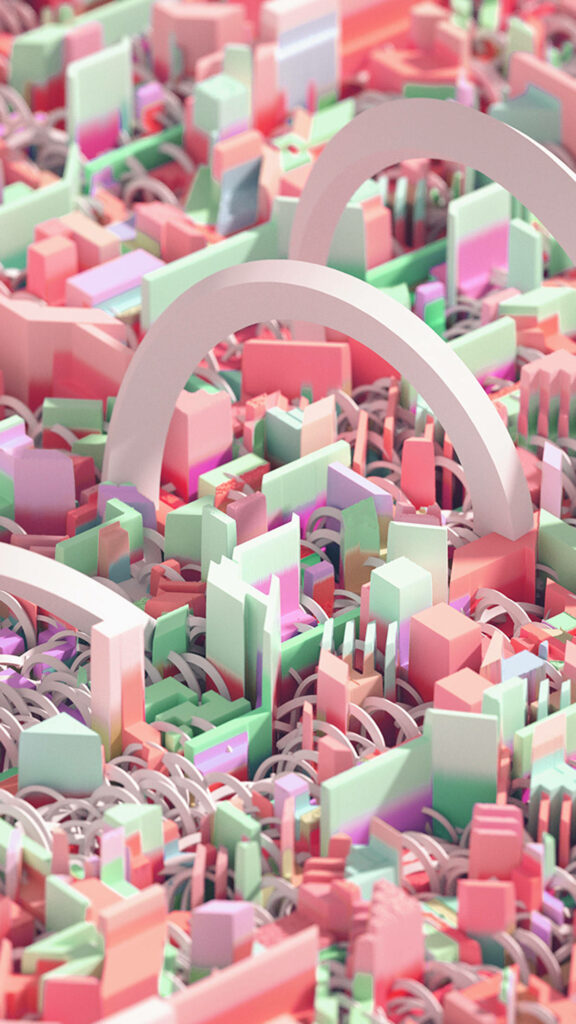 Cool 3D Pink Pastel Geometric Wallpaper for iPhone Backgrounds