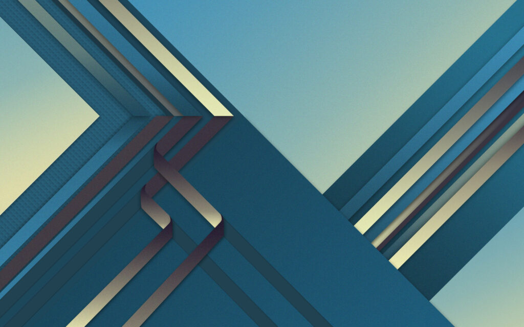 Modern Abstract Wallpaper: Metallic Blue & Gold Geometric Design
