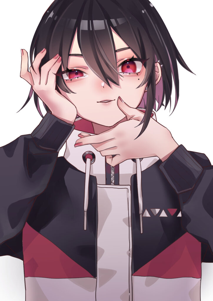 Trendy Anime Girl Wallpaper - Stylish Jacket & Striking Eyes Art