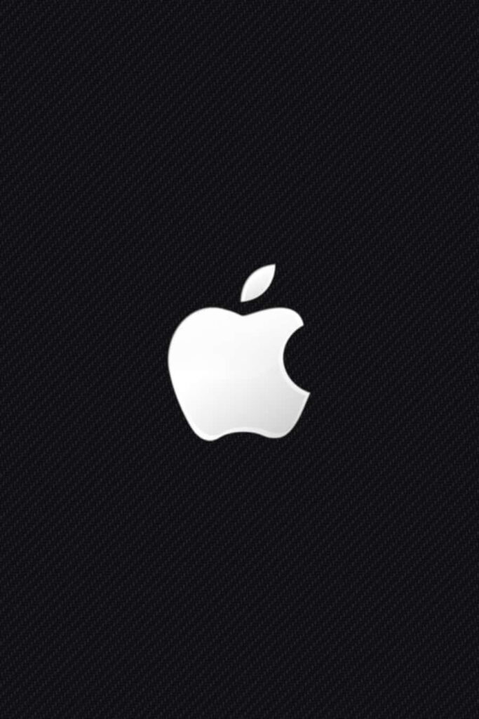 Minimalist Apple Logo Wallpaper on Dark Textured Background