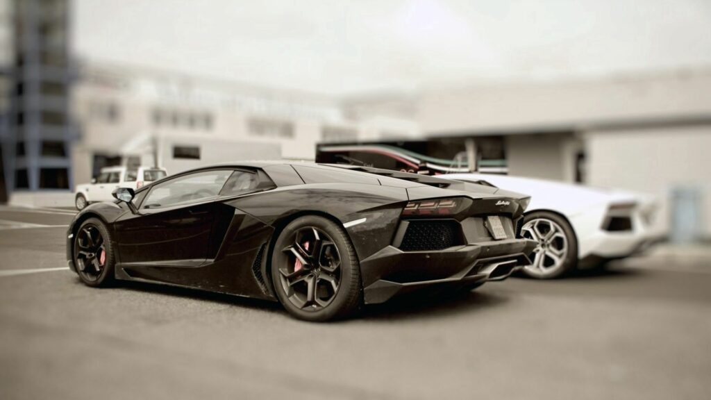 Urban Luxury: Black Lamborghinis Wallpaper 1920x1080