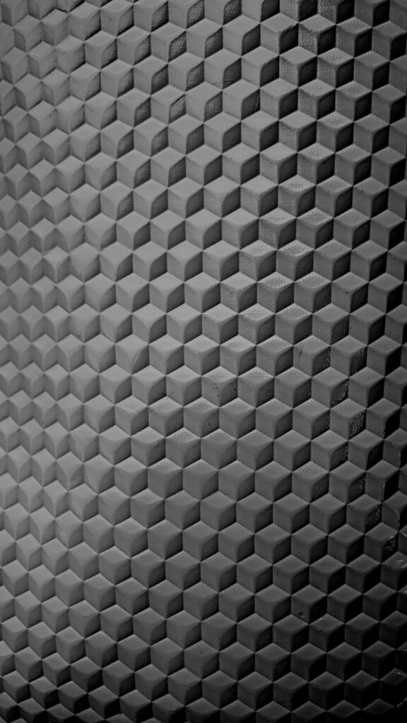 Sleek Black & White Geometric Cube Wallpaper Background Design