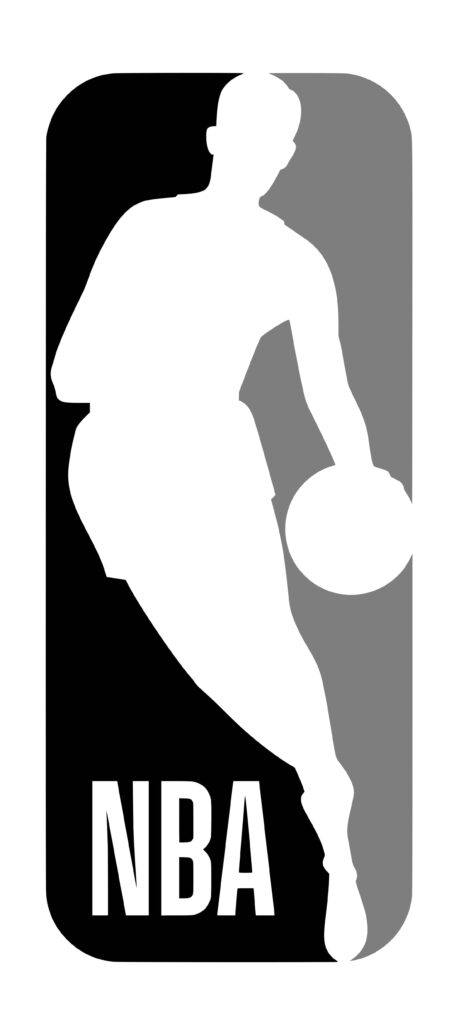 Stylish Black & White Basketball Player Logo Wallpaper Background