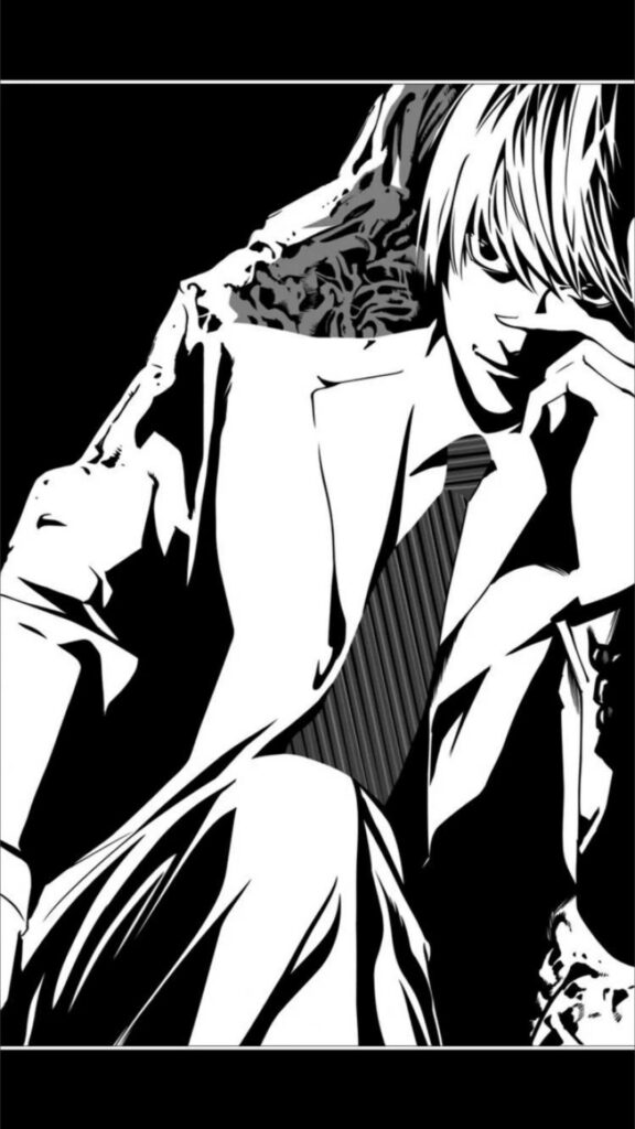 Bold Black and White Death Note Wallpaper for iPhone Background