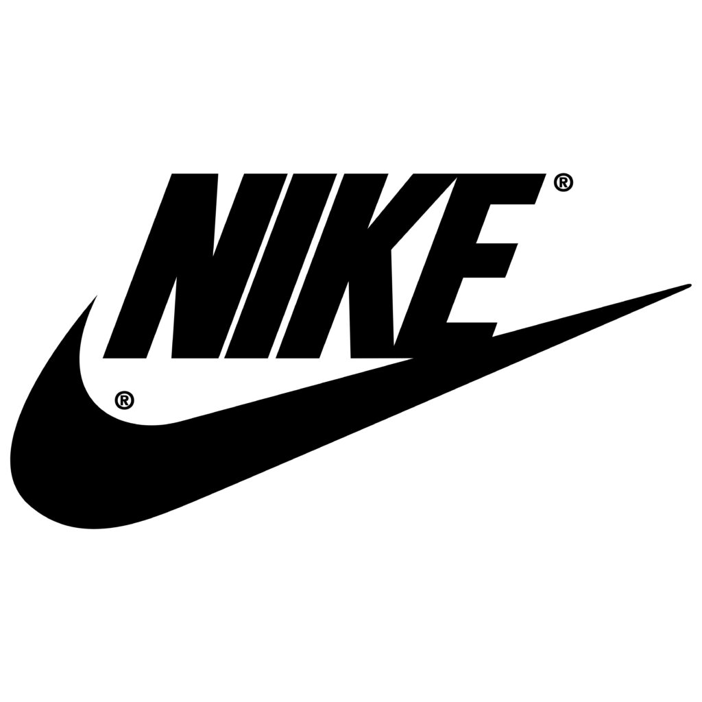Stylish Black & White Nike Logo Wallpaper: Iconic Swoosh Design