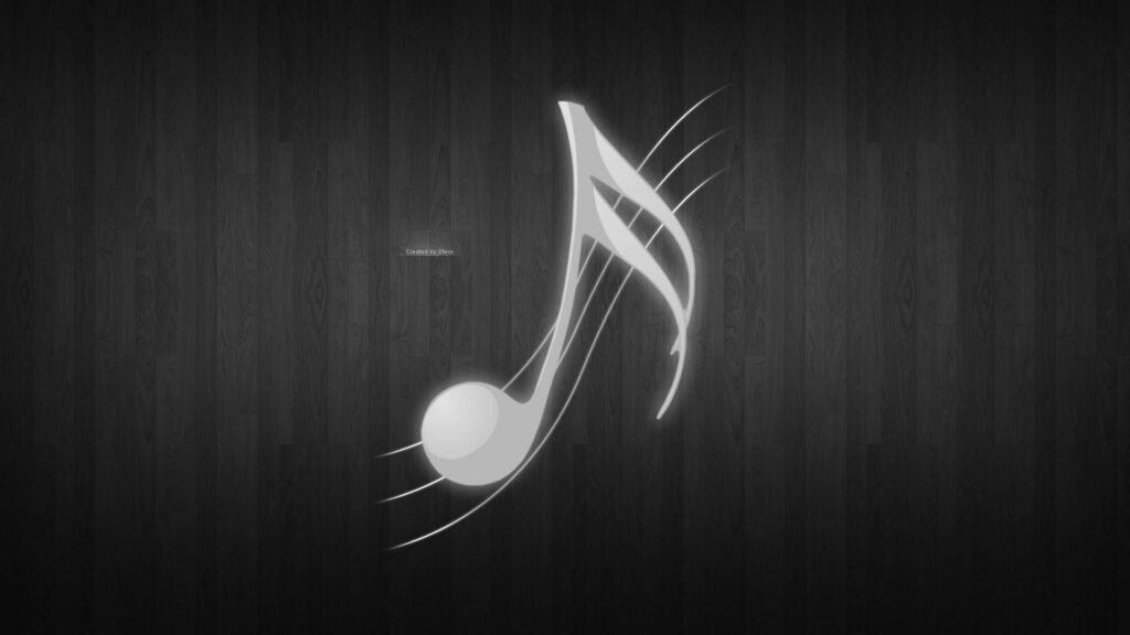 Sleek Black and White Musical Wallpaper with Elegant Sixteenth Note