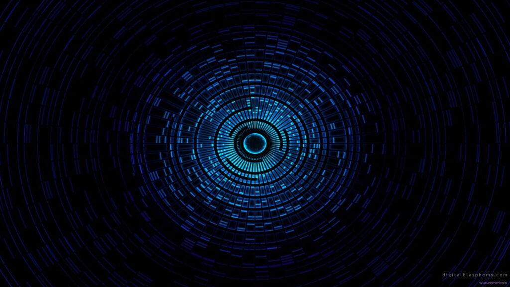 Cool and Stylish Cortana: A Blue Core of Order in an Abstract HD Wallpaper Background