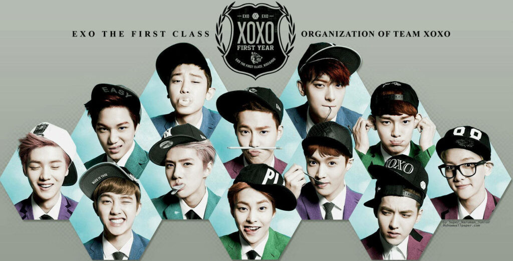 Vibrant EXO High-Resolution Wallpaper: Dynamic K-POP Aesthetic