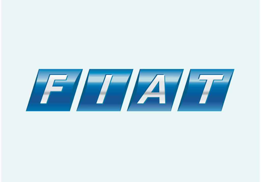 Modern Fiat Logo Wallpaper: Sleek Blue Minimalist Background