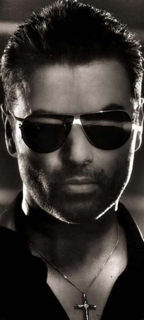 Chic Monochrome George Michael Wallpaper: Iconic Style & Attitude