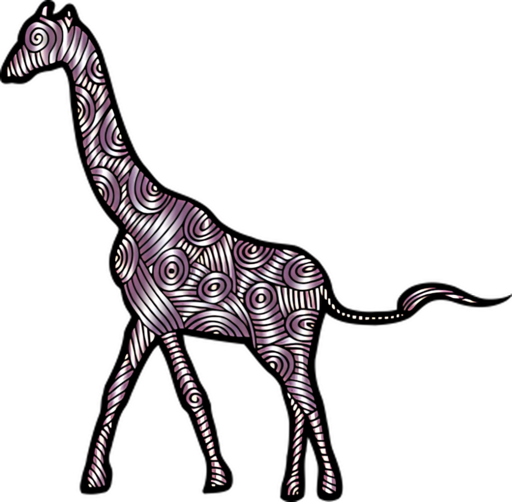 Stylish Purple Giraffe Silhouette Wallpaper with Intricate Patterns