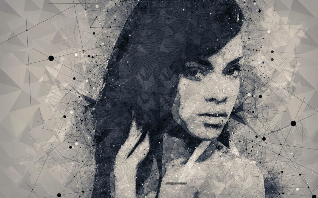 Stylish HD Rihanna Wallpaper: Modern Art with Geometric Patterns