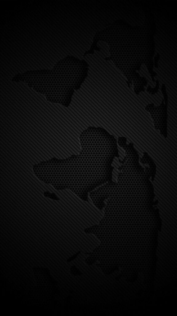Stylish Hexagonal World Map Wallpaper for iPhone on Black Background
