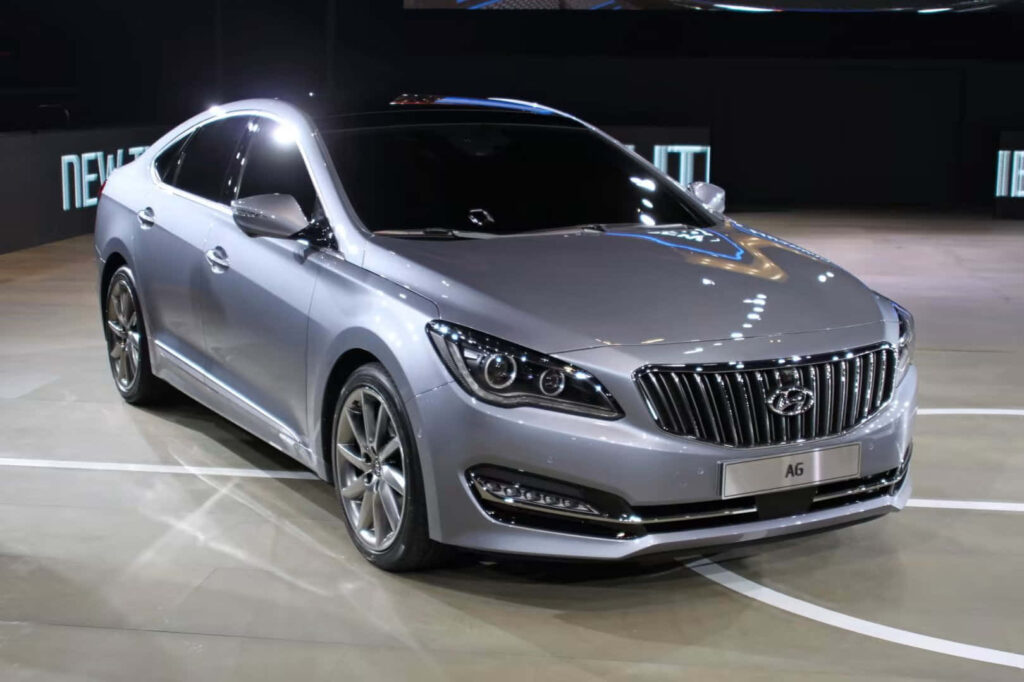 Modern Hyundai Sedan in Stylish Showroom Wallpaper Background