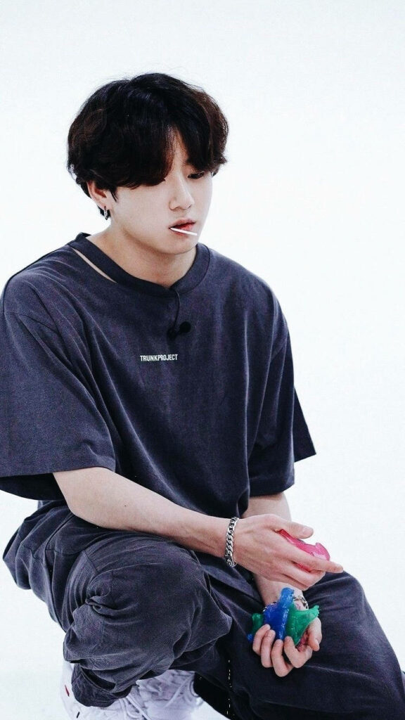 Stylish Jungkook Wallpaper: Casual Look & Thoughtful Vibes